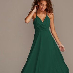 David's Bridal spaghetti strap full skirt bridesmaid dress size 8